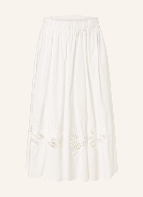 LUISA CERANO Skirt with broderie anglaise WHITE