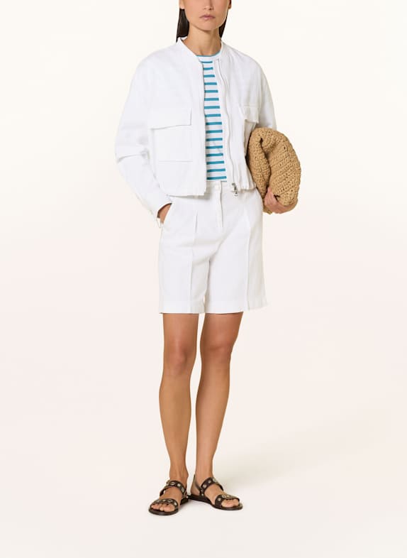 LUISA CERANO Blouson mit Leinen WEISS