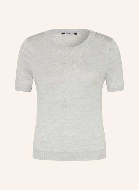 LUISA CERANO Knit shirt in linen LIGHT GRAY
