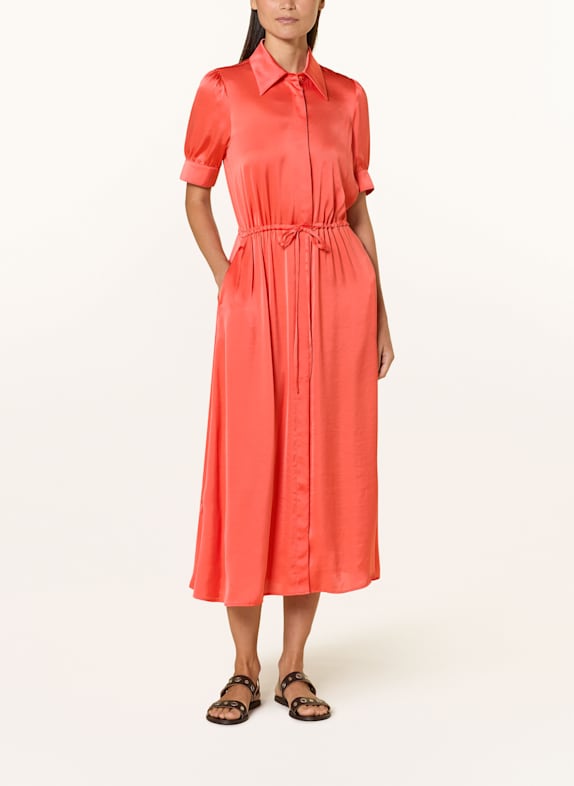 LUISA CERANO Hemdblusenkleid aus Satin ROT