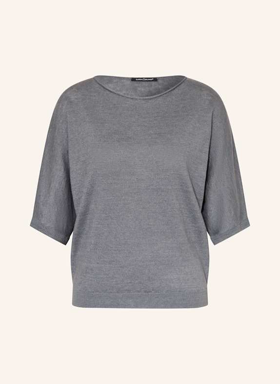 LUISA CERANO Strickshirt aus Leinen DUNKELGRAU