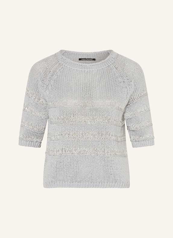 LUISA CERANO Knit shirt with linen and glitter thread SILVER/ GRAY