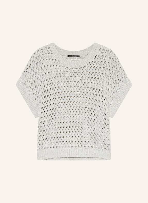 LUISA CERANO Knit shirt with sequins SILVER/ GRAY