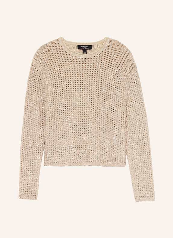MARC CAIN Pullover mit Pailletten BEIGE