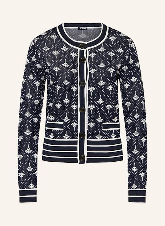 JOOP! Strickjacke DUNKELBLAU/ WEISS
