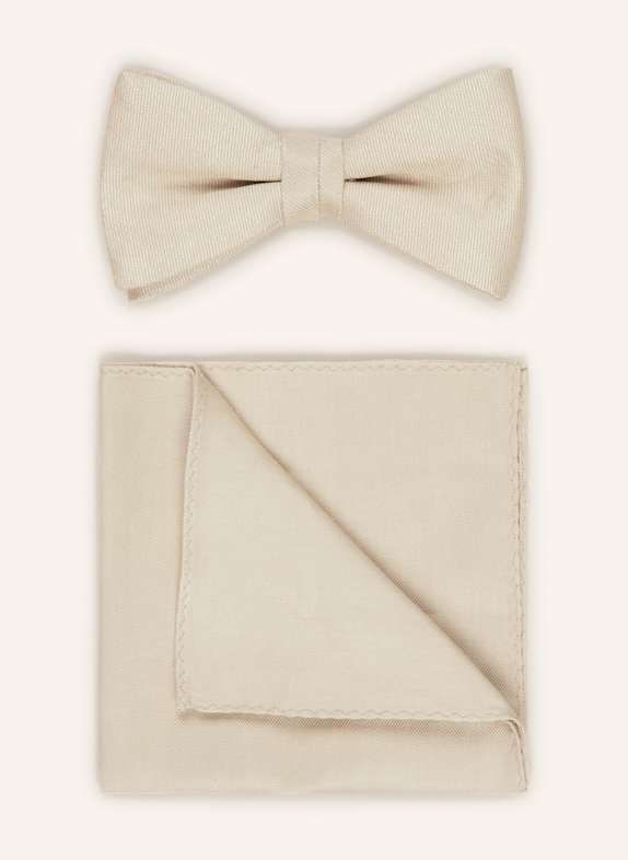 JOOP! Set: Fliege und Einstecktuch BEIGE