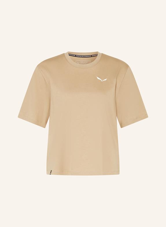 SALEWA T-shirt EAGLE SUNSET LIGHT BROWN/ DARK RED