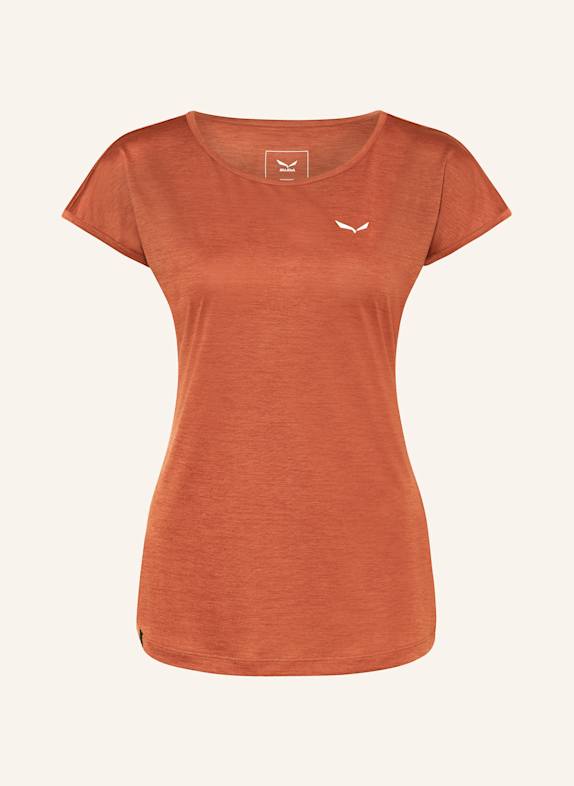 SALEWA T-shirt PUEZ MELANGE DRY'TON DARK ORANGE