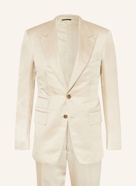 TOM FORD Anzug Regular Fit mit Seide und Leinen AW021 CHAMPAGNE