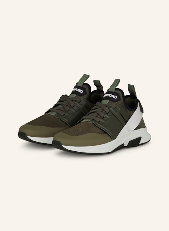 TOM FORD Sneaker KHAKI/ WEISS/ SCHWARZ