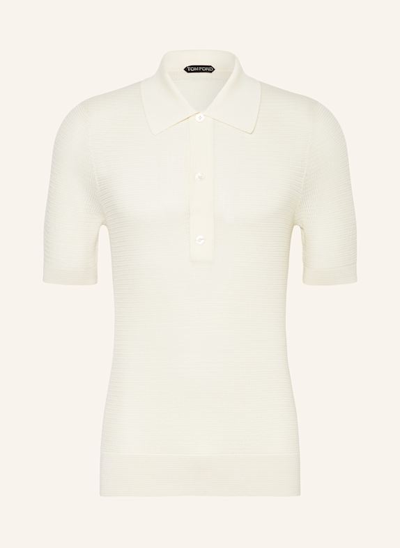 TOM FORD Strick-Poloshirt mit Seide CREME
