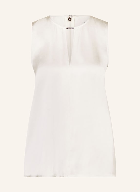 Calvin Klein Top chemisier en satin avec découpes CRÈME
