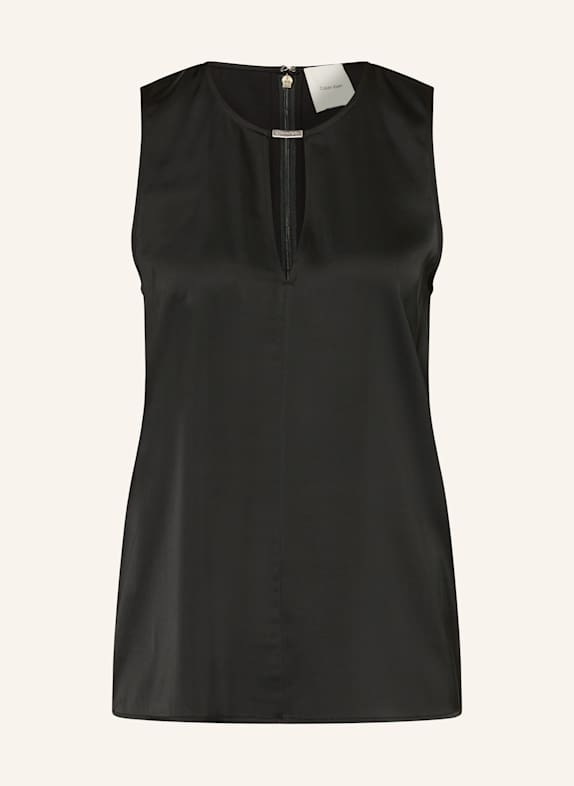 Calvin Klein Blusentop aus Satin mit Cut-out SCHWARZ
