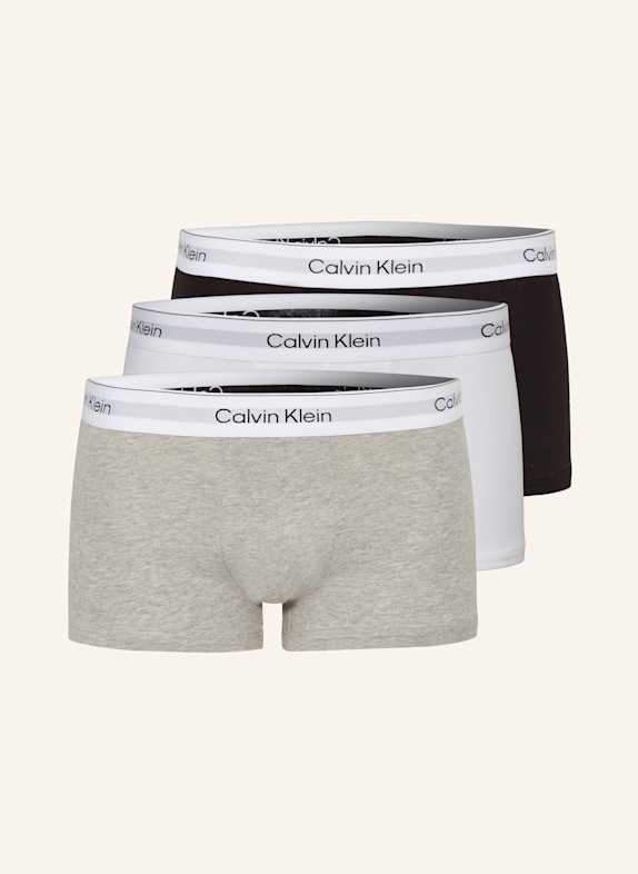 Calvin Klein 3er-Pack Boxershorts ICON COTTON STRETCH Low Rise SCHWARZ/ WEISS/ GRAU