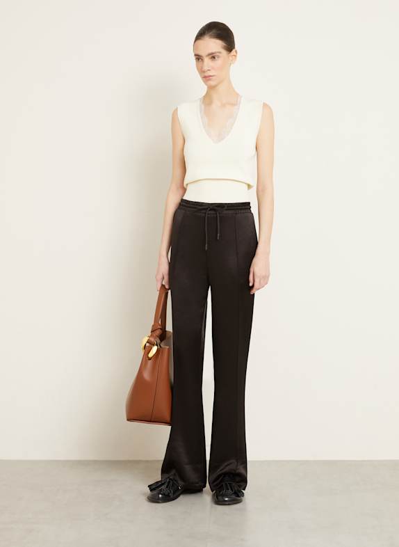 JW ANDERSON Marlene broek van satijn ZWART