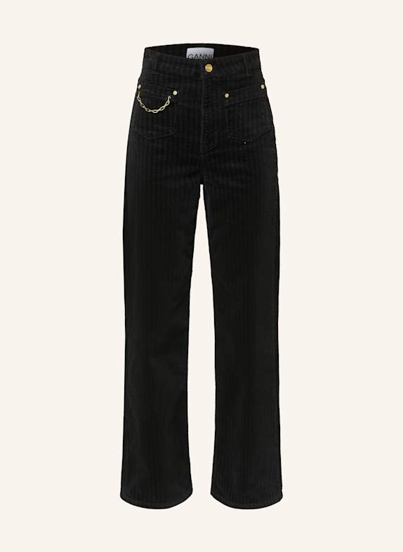 GANNI Cordhose MAGNY SCHWARZ
