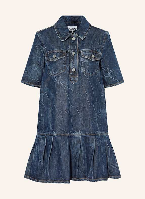 GANNI Denim dress 566 MID BLUE STONE