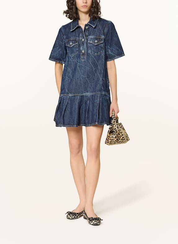 GANNI Denim dress 566 MID BLUE STONE