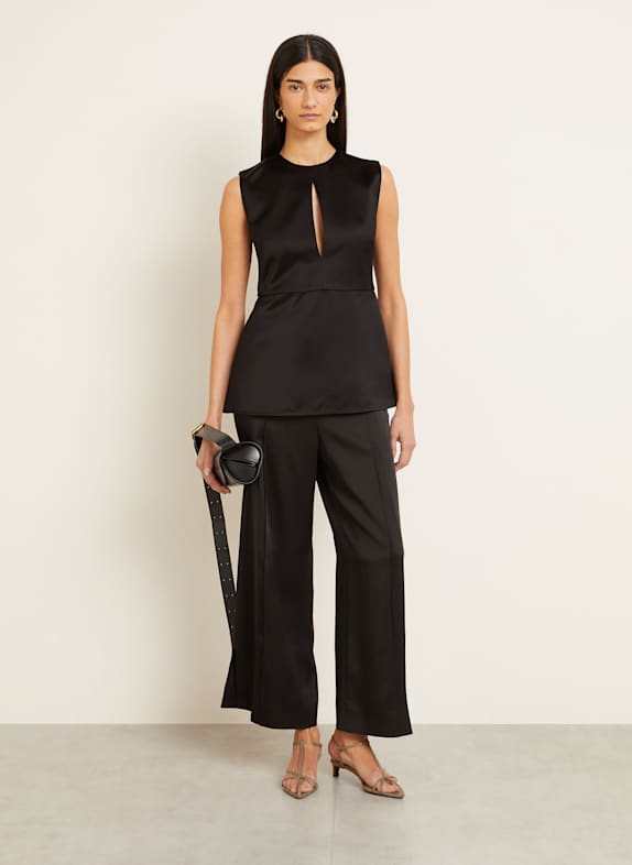 JIL SANDER Top med udskæringer SORT