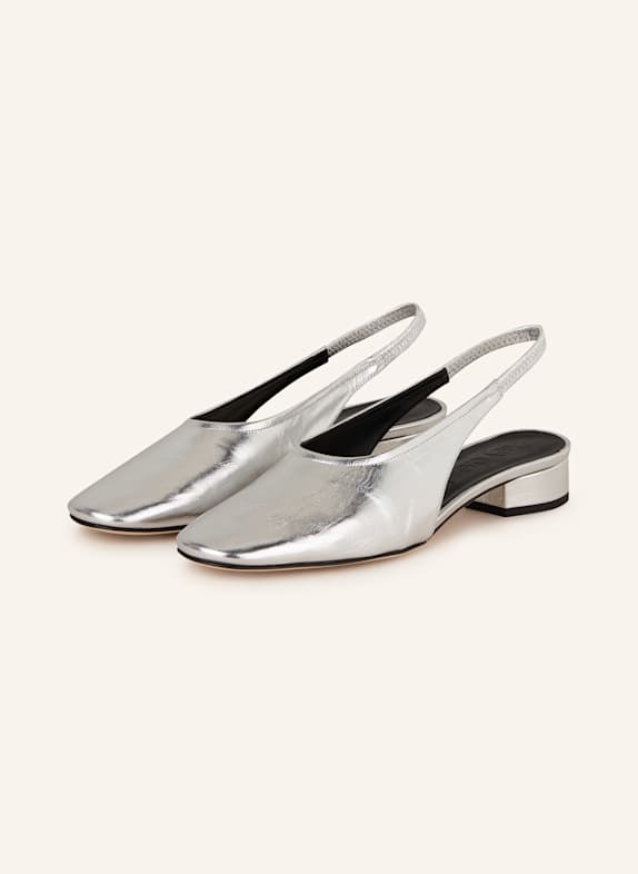 Aeyde Slingpumps DUA CRACKLE SILBER