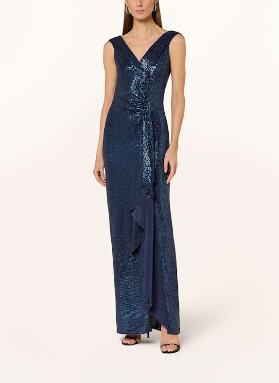 SWING Abendkleid mit Pailletten DUNKELBLAU