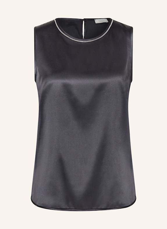 PESERICO Blouse top made of silk DARK BLUE
