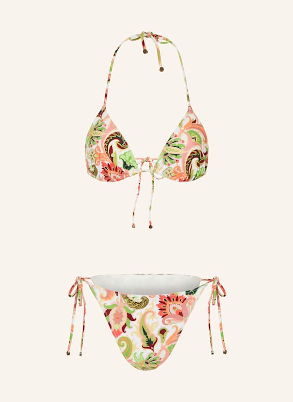 ETRO Triangel-Bikini WEISS/ HELLGRÜN/ HELLORANGE