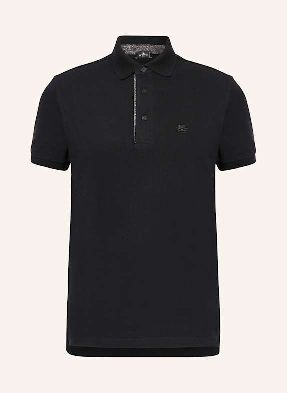 ETRO Piqué-Poloshirt SCHWARZ
