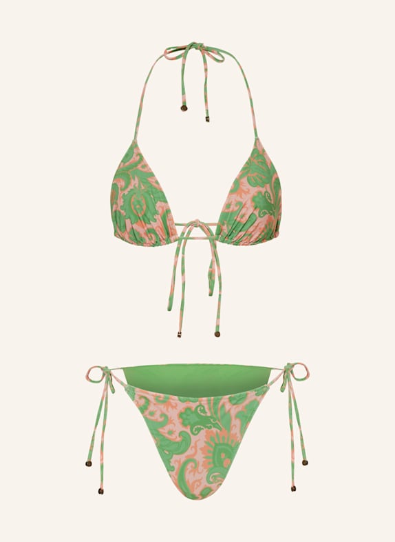 ETRO Triangel-Bikini HELLGRÜN/ ROSA