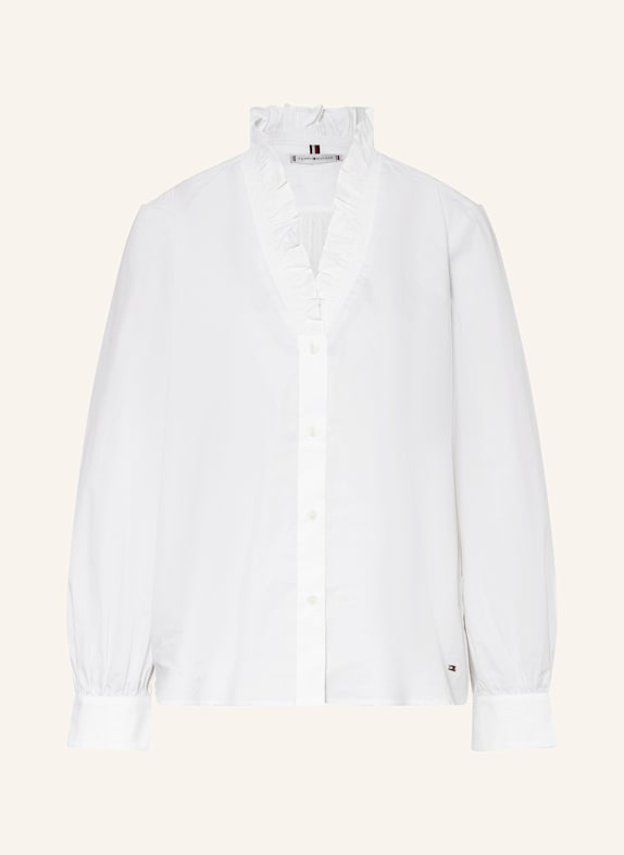 TOMMY HILFIGER Bluse mit Rüschen WEISS