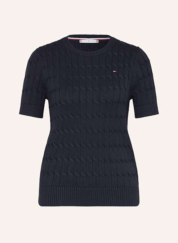 TOMMY HILFIGER Strickshirt DUNKELBLAU