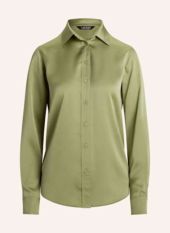 Košilová halenka ze saténu Košilová halenka ze saténu SVĚTLE ZELENÁ