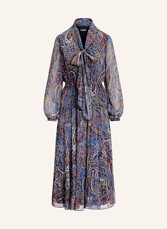 LAUREN RALPH LAUREN Schluppenkleid mit Glitzergarn BLAU/ ROT/ CREME