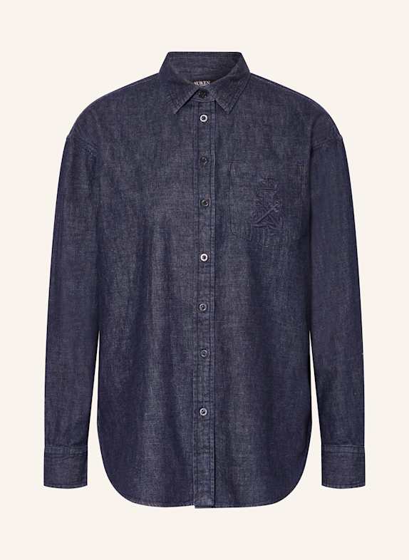 LAUREN RALPH LAUREN Hemdbluse in Jeansoptik DUNKELBLAU