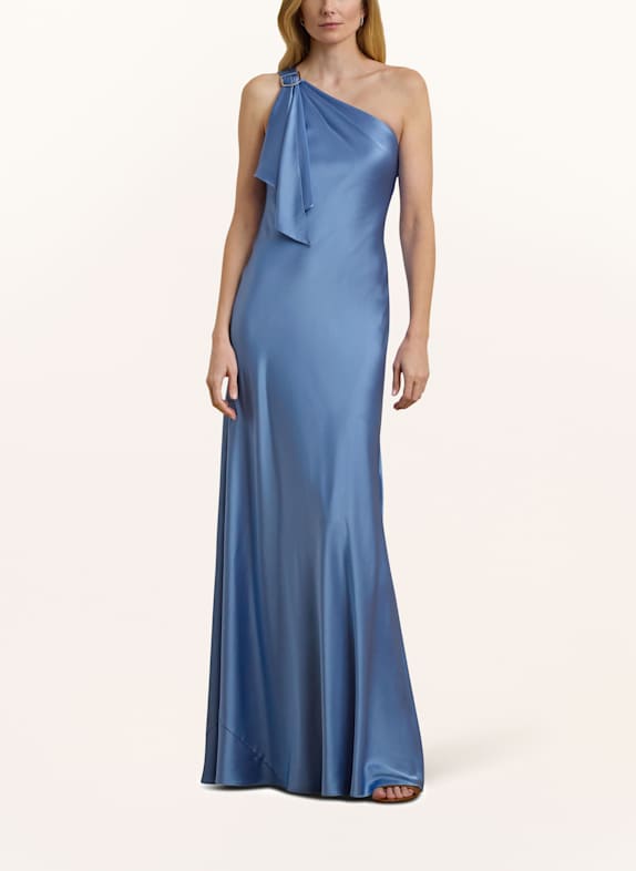 LAUREN RALPH LAUREN One-Shoulder-Kleid ELZIRA aus Satin HELLBLAU