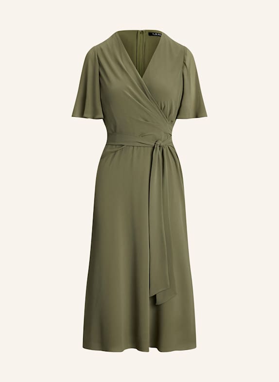 LAUREN RALPH LAUREN Kleid in Wickeloptik OLIV