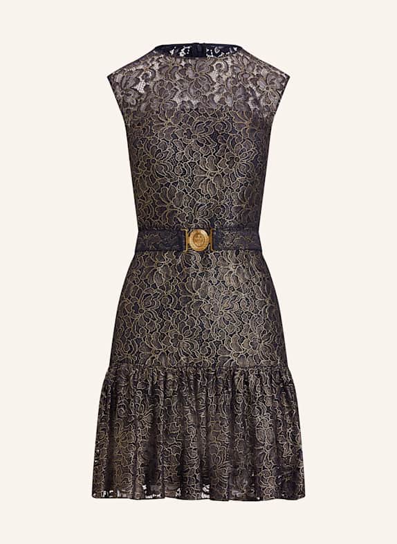 LAUREN RALPH LAUREN Cocktailkleid mit Spitze DUNKELBLAU/ GOLD