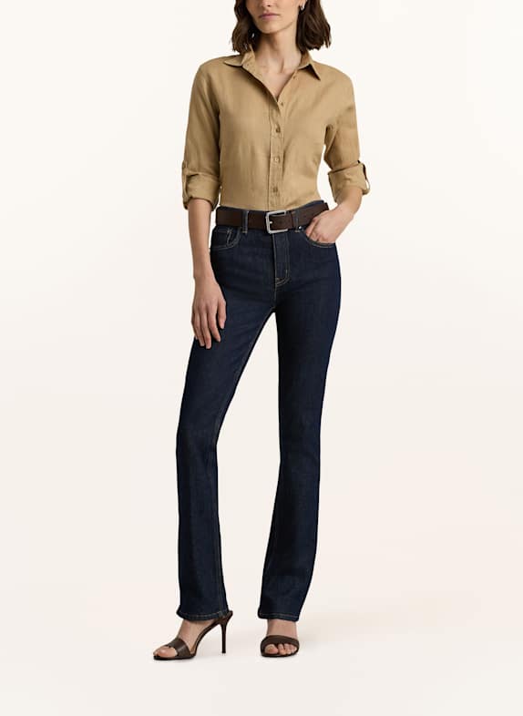 LAUREN RALPH LAUREN Linnen overhemdblouse BEIGE