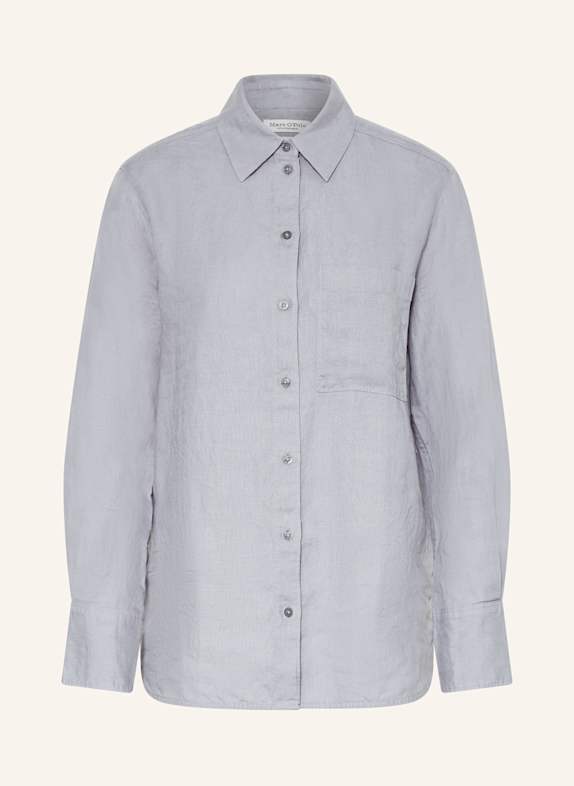 Marc O'Polo Shirt blouse made of linen BLUE GRAY