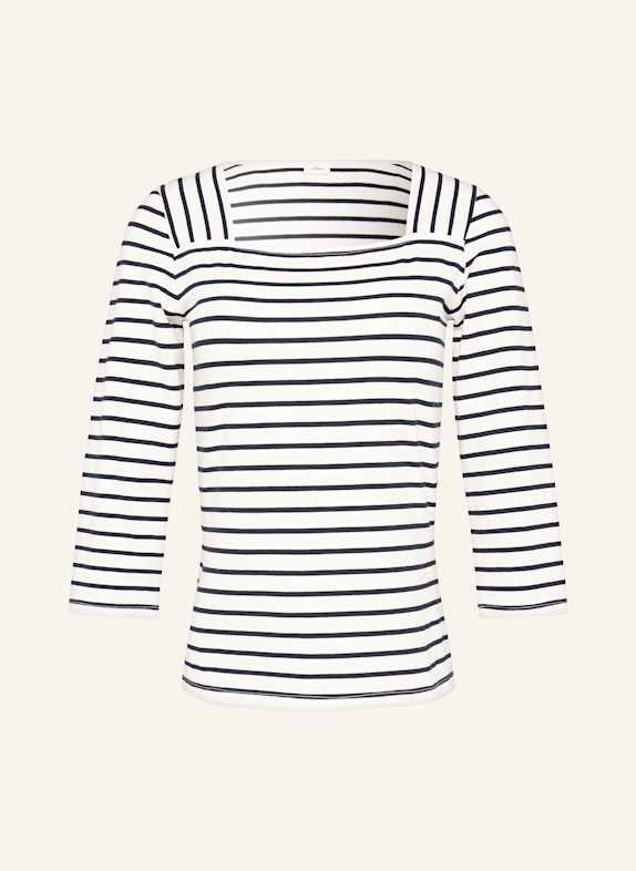 s.Oliver BLACK LABEL Shirt mit 3/4-Arm WEISS/ DUNKELBLAU