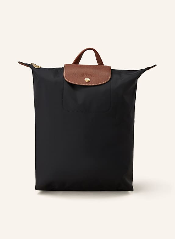 LONGCHAMP Rucksack LE PLIAGE MEDIUM SCHWARZ/ COGNAC