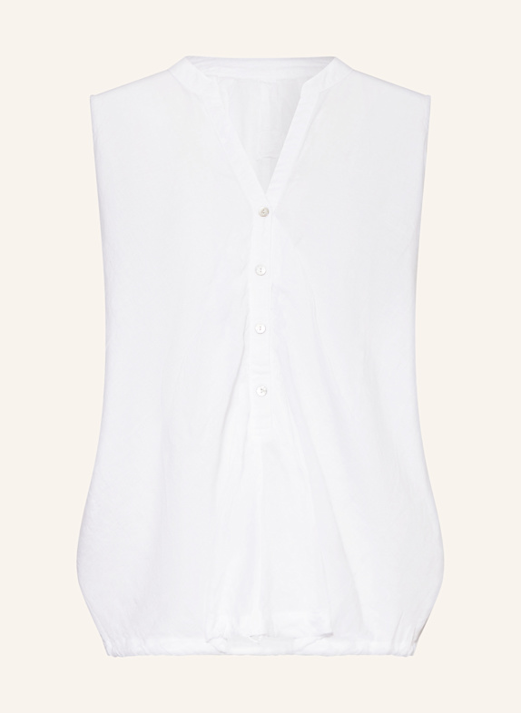 120%lino Blusentop aus Leinen WEISS
