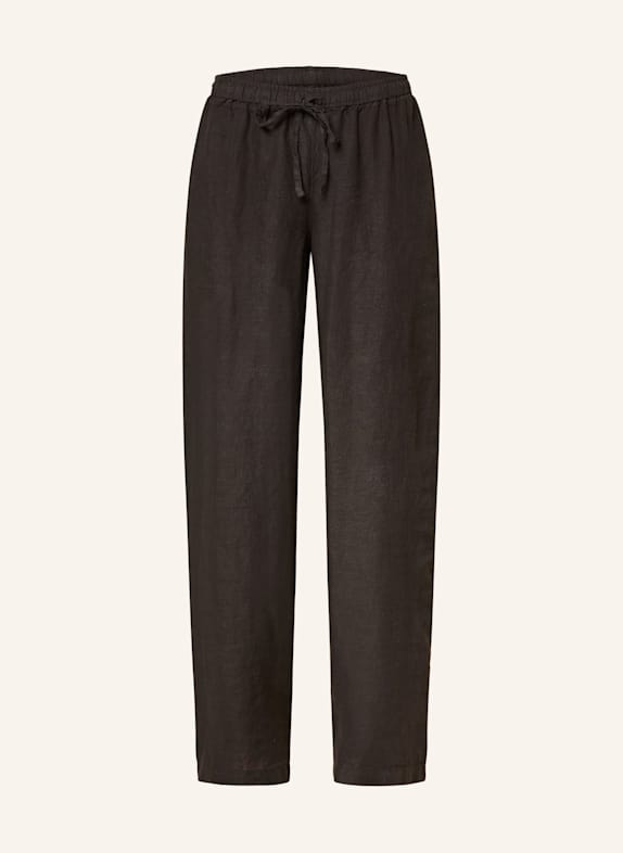 120%lino Marlenehose aus Leinen SCHWARZ