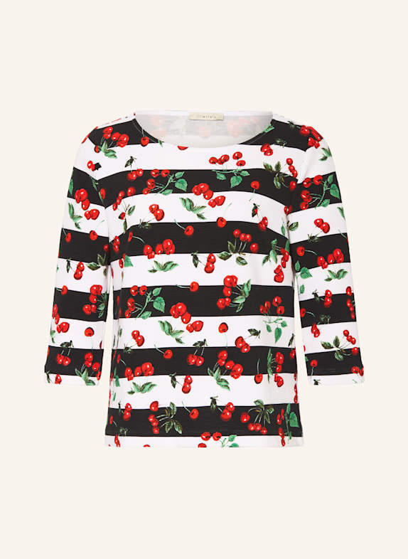 lilienfels Shirt with 3/4 sleeves BLACK/ WHITE/ RED