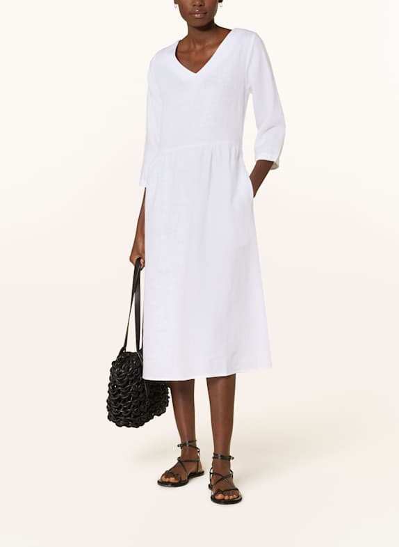 lilienfels Linen dress with 3/4 sleeves WHITE