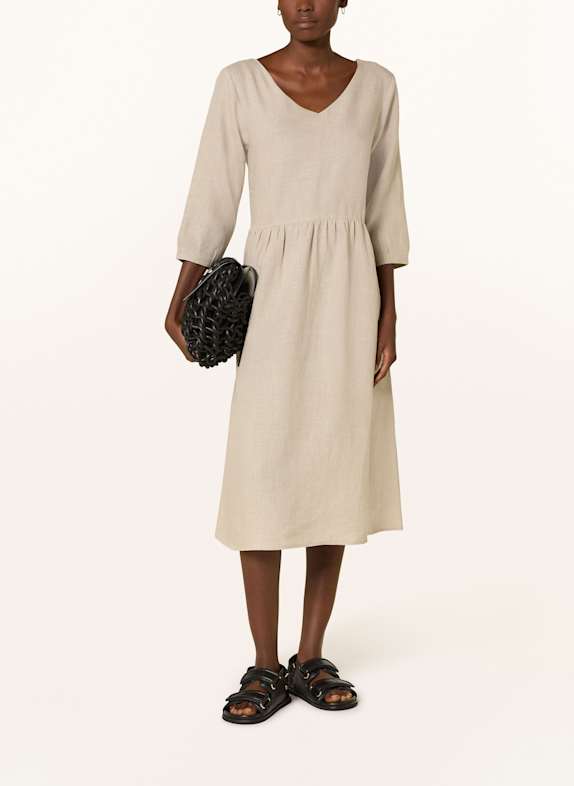 lilienfels Linen dress with 3/4 sleeves BEIGE