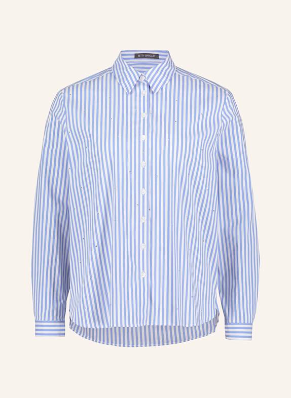 Betty Barclay Shirt blouse with decorative gems WHITE/ LIGHT BLUE