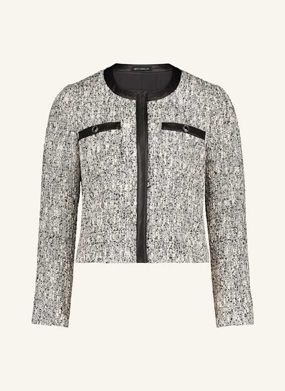 Betty Barclay Bouclé jacket with glitter thread BLACK/ CREAM