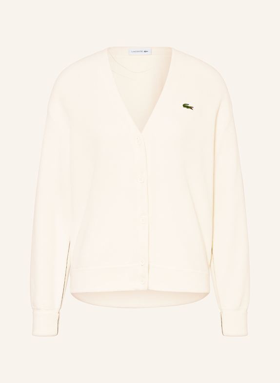 LACOSTE Strickjacke WEISS