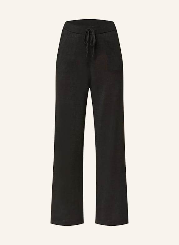 darling harbour Linen knit trousers BLACK